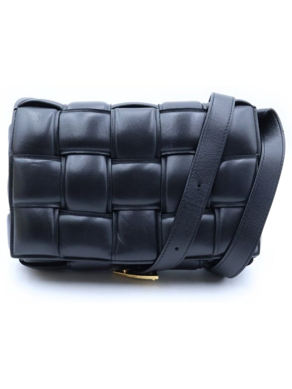 Bottega Veneta Padded Cassette Shoulder Bag Black Leather